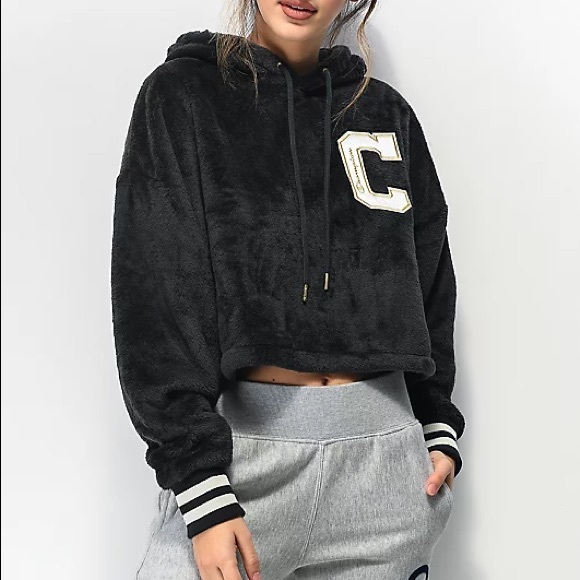 Faux Fur Crop Hoodie | Poshmark